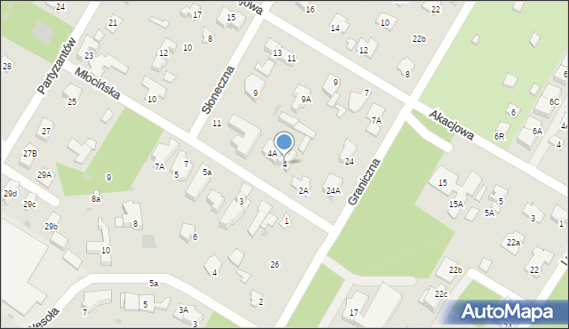 Łomianki, Młocińska, 4, mapa Łomianki