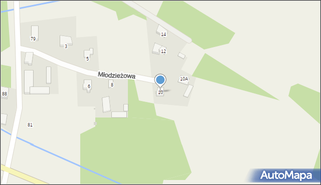 Łosinno, Młodzieżowa, 10, mapa Łosinno