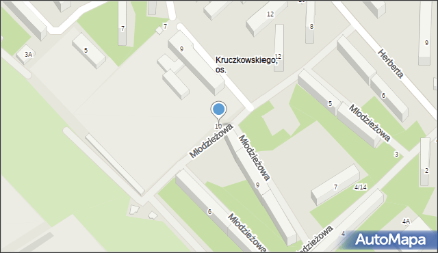 Lublin, Młodzieżowa, 10, mapa Lublina