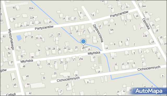 Lubliniec, Młyńska, 18, mapa Lubliniec
