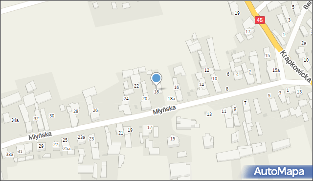 Mechnica, Młyńska, 18, mapa Mechnica