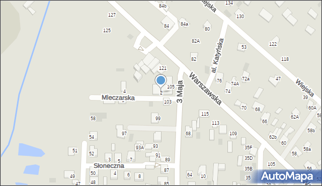 Międzyrzec Podlaski, Mleczarska, 2, mapa Międzyrzec Podlaski