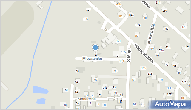 Międzyrzec Podlaski, Mleczarska, 4, mapa Międzyrzec Podlaski