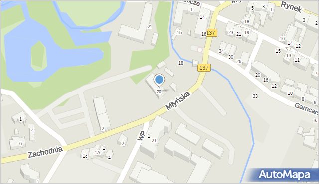 Międzyrzecz, Młyńska, 20, mapa Międzyrzecz