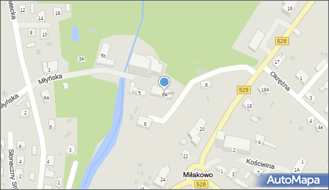 Miłakowo, Młyńska, 6A, mapa Miłakowo