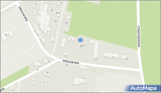 Mińsk Mazowiecki, Mleczarska, 13, mapa Mińsk Mazowiecki