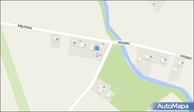 Mizerów, Młyńska, 12, mapa Mizerów