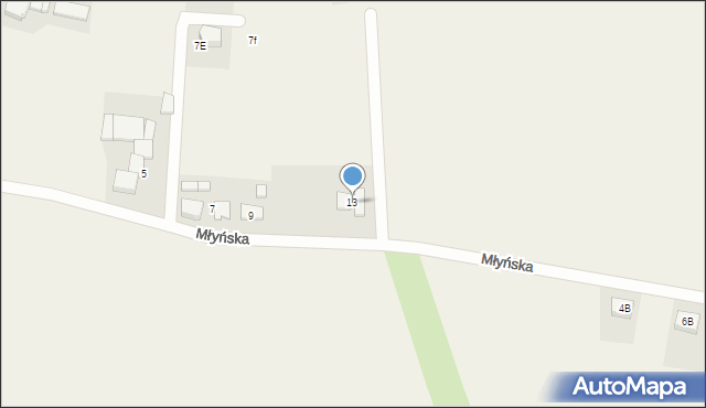 Mizerów, Młyńska, 13, mapa Mizerów