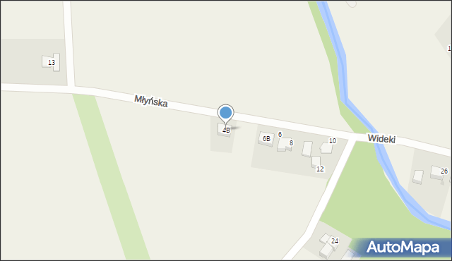 Mizerów, Młyńska, 4B, mapa Mizerów