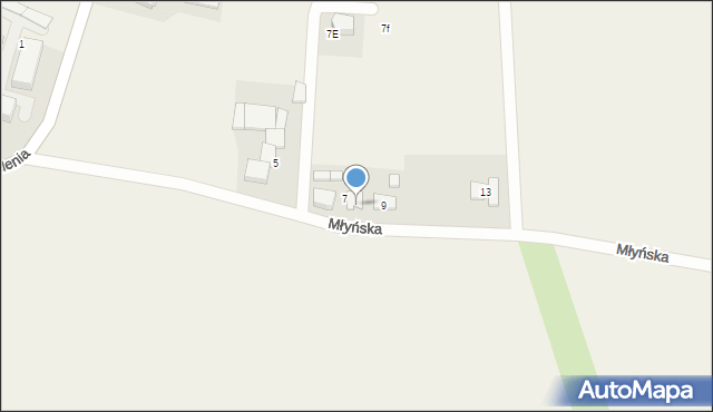 Mizerów, Młyńska, 7A, mapa Mizerów