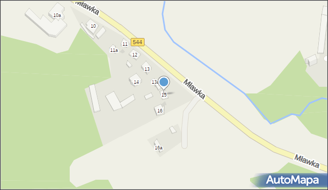 Mławka, Mławka, 15, mapa Mławka