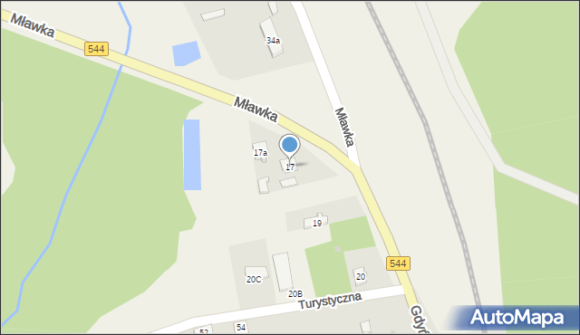 Mławka, Mławka, 17, mapa Mławka