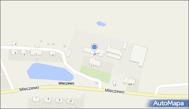 Mleczewo, Mleczewo, 16, mapa Mleczewo