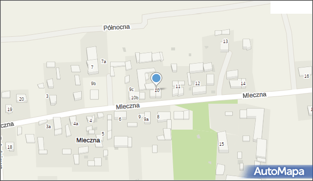 Mleczna, Mleczna, 10, mapa Mleczna