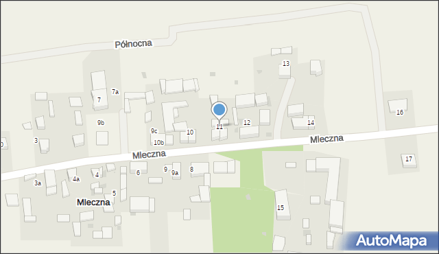 Mleczna, Mleczna, 11, mapa Mleczna