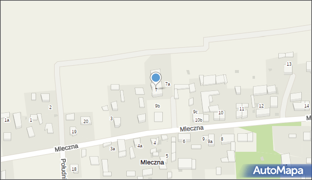 Mleczna, Mleczna, 7, mapa Mleczna