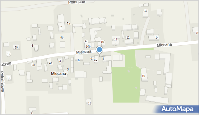 Mleczna, Mleczna, 8a, mapa Mleczna