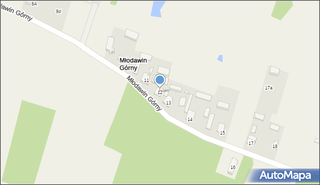 Młodawin Górny, Młodawin Górny, 12, mapa Młodawin Górny