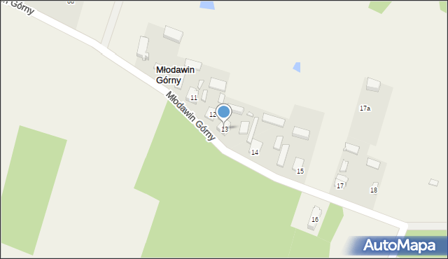 Młodawin Górny, Młodawin Górny, 13, mapa Młodawin Górny