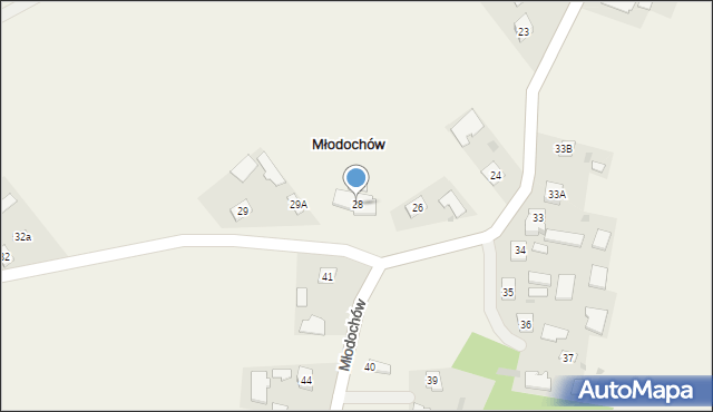 Młodochów, Młodochów, 28, mapa Młodochów
