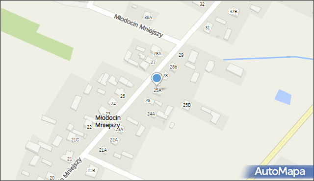 Młodocin Mniejszy, Młodocin Mniejszy, 25A, mapa Młodocin Mniejszy