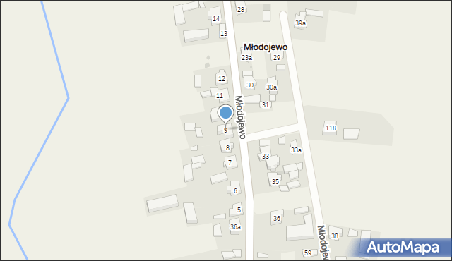 Młodojewo, Młodojewo, 9, mapa Młodojewo