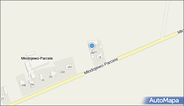 Młodojewo-Parcele, Młodojewo-Parcele, 16b, mapa Młodojewo-Parcele