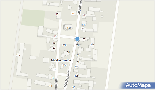 Młodoszowice, Młodoszowice, 55b, mapa Młodoszowice