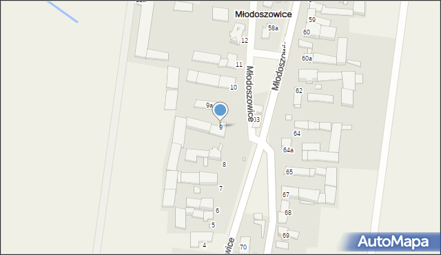 Młodoszowice, Młodoszowice, 9, mapa Młodoszowice