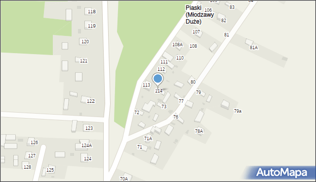 Młodzawy Duże, Młodzawy Duże, 114, mapa Młodzawy Duże