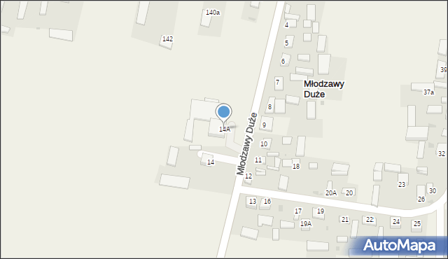 Młodzawy Duże, Młodzawy Duże, 14A, mapa Młodzawy Duże