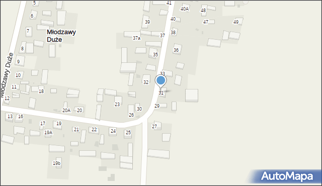 Młodzawy Duże, Młodzawy Duże, 31, mapa Młodzawy Duże