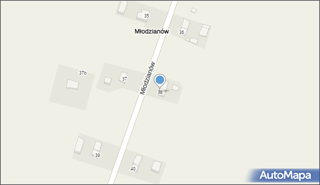 Młodzianów, Młodzianów, 38, mapa Młodzianów