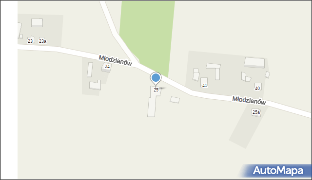 Młodzianów, Młodzianów, 25, mapa Młodzianów