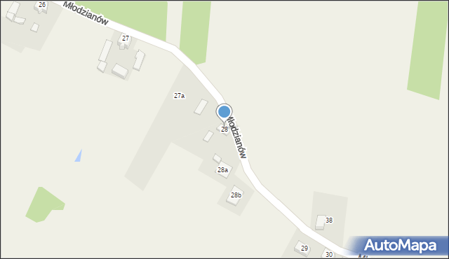 Młodzianów, Młodzianów, 28, mapa Młodzianów
