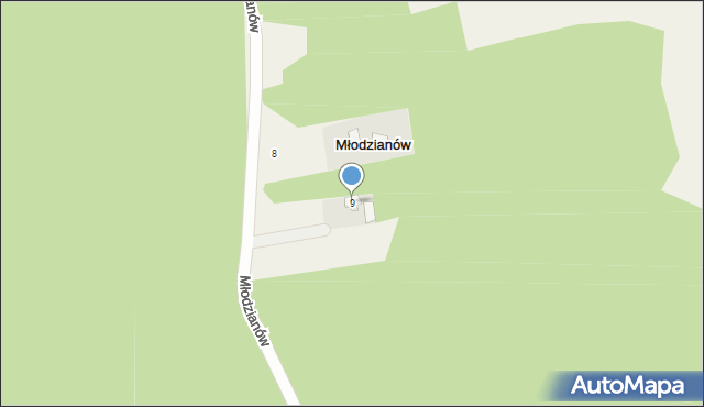 Młodzianów, Młodzianów, 9, mapa Młodzianów