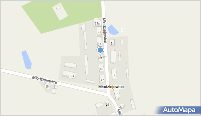 Młodziejewice, Młodziejewice, 15, mapa Młodziejewice