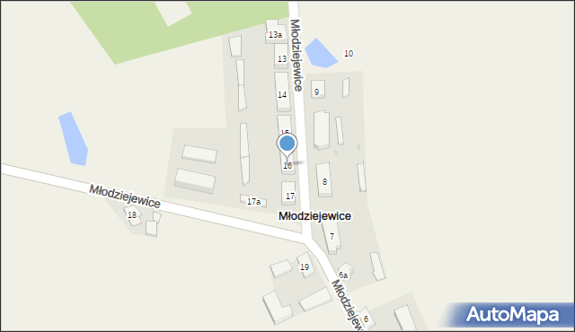 Młodziejewice, Młodziejewice, 16, mapa Młodziejewice