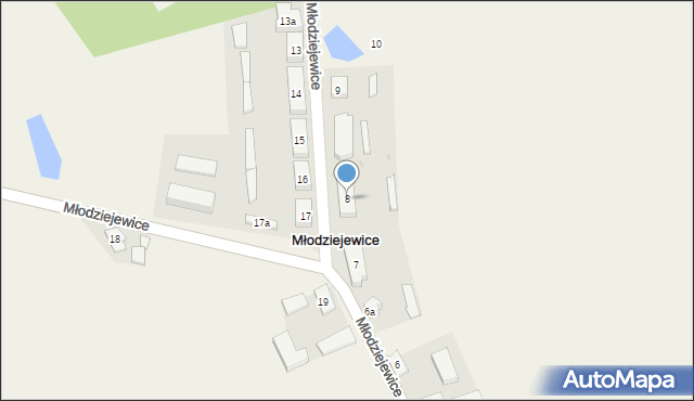 Młodziejewice, Młodziejewice, 8, mapa Młodziejewice