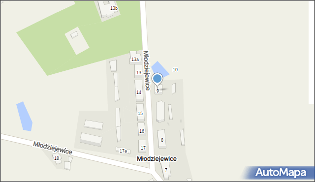 Młodziejewice, Młodziejewice, 9, mapa Młodziejewice