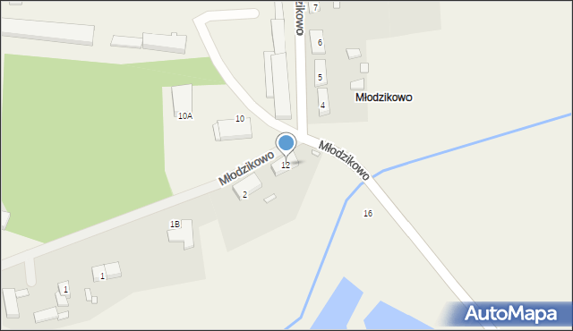 Młodzikowo, Młodzikowo, 12, mapa Młodzikowo