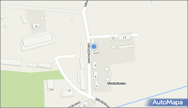 Młodzikowo, Młodzikowo, 7, mapa Młodzikowo