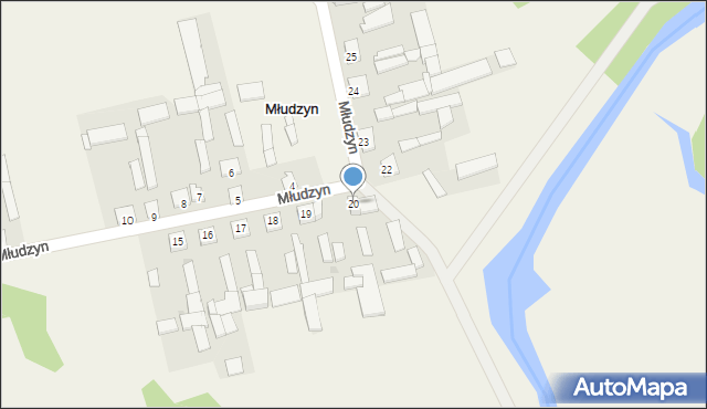 Młudzyn, Młudzyn, 20, mapa Młudzyn