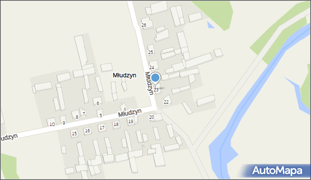 Młudzyn, Młudzyn, 23, mapa Młudzyn