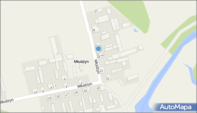 Młudzyn, Młudzyn, 24, mapa Młudzyn