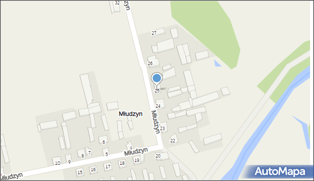 Młudzyn, Młudzyn, 25, mapa Młudzyn