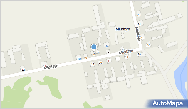 Młudzyn, Młudzyn, 8, mapa Młudzyn