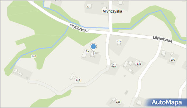 Młyńczyska, Młyńczyska, 7, mapa Młyńczyska