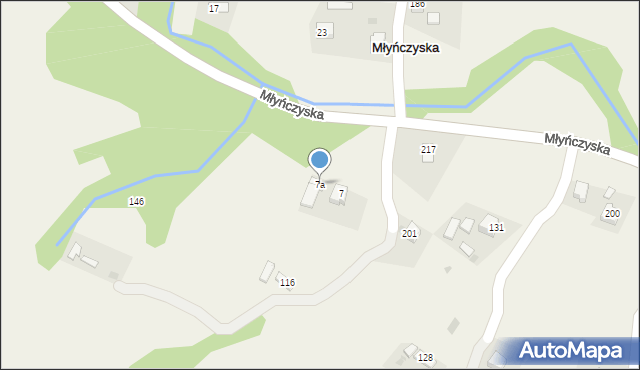 Młyńczyska, Młyńczyska, 7a, mapa Młyńczyska