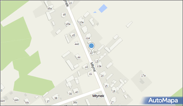 Młynek, Młynek, 12, mapa Młynek